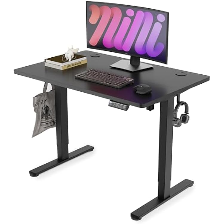 Monomi Standing Desk, 39.4 Small Sit Stand up Height Adjustable Electric Standing Desk with 3 Memory Setting, Ergonomic Home Office Computer Desk, Black