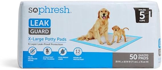So Phresh by Petco X-Large Leak Guard Quilted Potty Pads Count of 50
