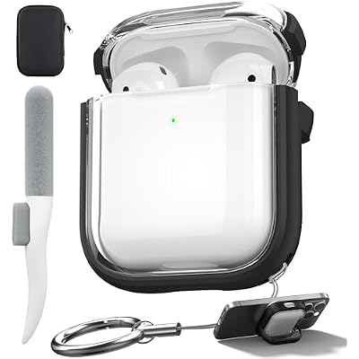 Valkit Compatible Airpods 2nd Generation Case Cover Clear with Lock & Cleaner Kit, Airpods Case 2nd Gen with Keychain Soft Shockproof iPods 21 Protective Case for Airpods 2nd1st Gen Charging Cases