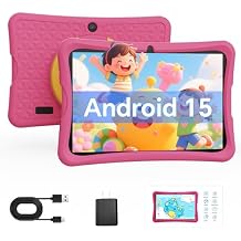 DigiLand 10.1" Kids Tablet, 6GB RAM 32GB ROM, Android 15 GO, with Kid-Proof Silicone Case, Parental Control, 6000mAh Battery, 5MP Camera, WiFi, Bluetooth 5.0, HD IPS Display -Pink