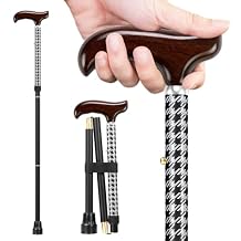 Stylish Foldable Walking Cane - Pattern Printed, Adjustable, for Men and Women Stability and Balance, Light Weight, for 5'~6' Height