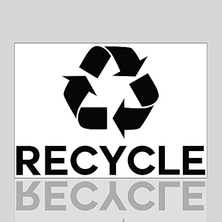 Ignixia Recycle Symbol Sticker Decal to Organize Trash cansGarbage containers, Recycle Sign Decal Plotter Cut Vinyl Outdoor Recycle Containers Black, 10 X 7 Inches Large Black Pack of 01