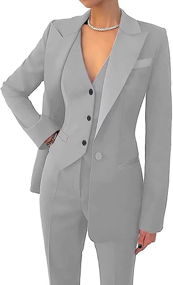 Pant Suits for Women 3 Pieces Wedding Tuxedos Suit Set Business Casual Outfits for Women