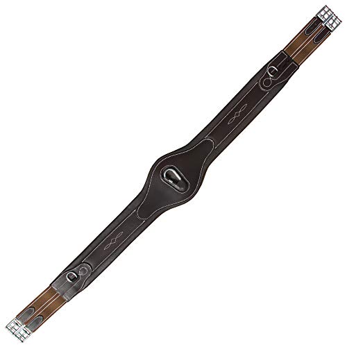 Exion Designer Anatomic Snap Over Lay Girth | Comfortable Leather Horse Girth for English Saddles | Jumping & Riding