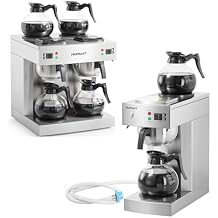 NUPANT Commercial Coffee Maker Bundle: 12-Cup Auto-Fill Coffee Machine + 3.6L Double-Side Coffee Brewer with 6 Glass Carafes & 6 Warmers Stainless Steel Coffee Maker for Restaurant, Cafe, Catering
