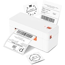 Bluetooth Thermal Shipping Label Printer, 4x6 Portable Wireless Thermal Address Label Printer for Small Business, Compatible with iPhone Android Windows, Used for Ebay Shopify USPS, White