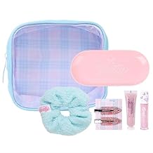 Petite N Pretty Get Ready with Me Essentials Set - Sparkly Ever After All Over Glitter (Mini Size), Makeup Tray, Scrunchie & Hair Accessories (Duck Clips), Makeup Bag for Girls, Teens, and Tweens
