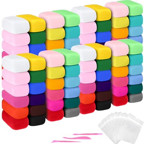 Poen 96 Pcs Air Dry Clay Kit with Sculpting Tool, 24 Colors DIY Modeling Magic Clay for Kids, Non-Sticky Soft and Light, Arts and Crafts Gift for Boys Girls Adults