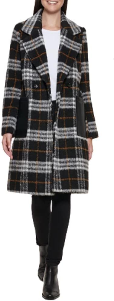 Calvin Klein Women's Notch Collar Double Breast Patch Pocket Jacket