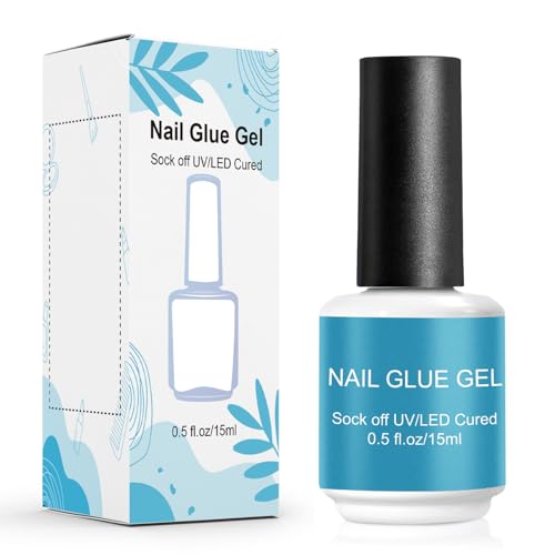 Gel Nail Glue for Press On Nail Adhesive, Long Lasting Gel Glue for False Nails & Tips - 15ml, Requires UVLED Light