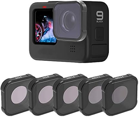 QKOO ND Filters for GoPro Hero 13 12 11 10 9 Black - Neutral Density ND4/8/16/32/64 Lens Filters (Directly Replace The Standard Protective Lens On Your Camera)