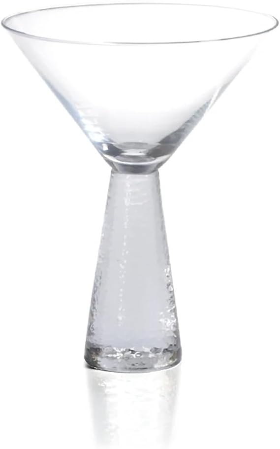 Zodax Livogno Martini Glass on Hammered Stem Set of 4