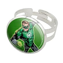 GRAPHICS & MORE Green Lantern Character Silver Plated Adjustable Novelty Ring