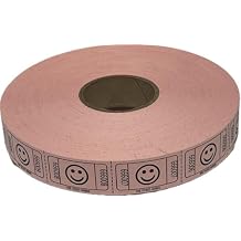 The Ticket Gurus 2000 Pink Smile Tickets Single Roll Consecutively Numbered Raffle Tickets