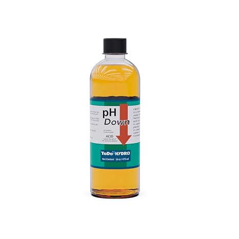 pH Regulator Liquid Down (pH Minus) Easy Control with Incorpored Nutrient Fertilizer (8 oz)
