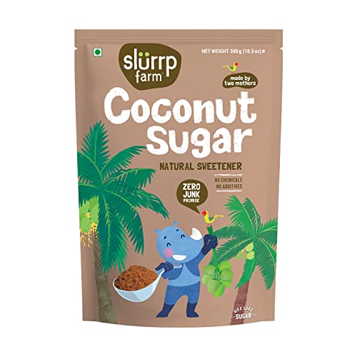 Slurrp Farm Unrefined Coconut Sugar | Natural Sweetener with Smooth Caramel Flavor | Gluten-Free Sugar Substitute for Baking, Coffee, Tea, Smoothies & Everyday Cooking | 10.58 Oz 300g