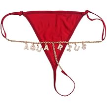 Personalized Thongs With Names,Custom Metal Waist Chain G-String,Custom Rhinestone Diy Sexy G-Strings Panties.