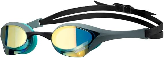 ARENA Unisex Cobra Ultra Swipe Racing Swim Goggles for Men Women with Swipe Anti-Fog Technology Polycarbonate Mirrored Lens Aqua/Sage/Peacock