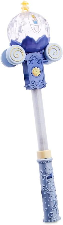 Disney Store Official Cinderella 75th Anniversary Light-Up and Sound Glow Wand, Disney Light Up Wand with Sculpted Pumpkin Coach Topper, Sparkling Shaft and Filigree Handle for Pretend Play
