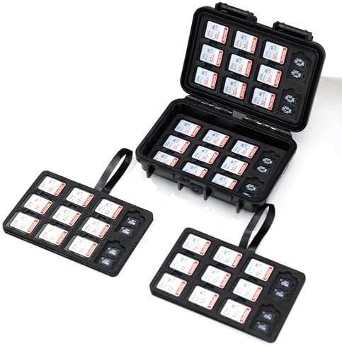 KIWIFOTOS 132 Slots SD Memory Card Case IP67 Waterproof for TF Card SD Card Holder for 44 SD SDHC SDXC  88 Micro SD Cards