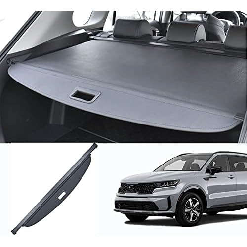 Black Retractable Trunk Cargo Cover for 2021-2025 Kia Sorento - Privacy Anti-Theft Security Shade Shield, Sorento Accessories