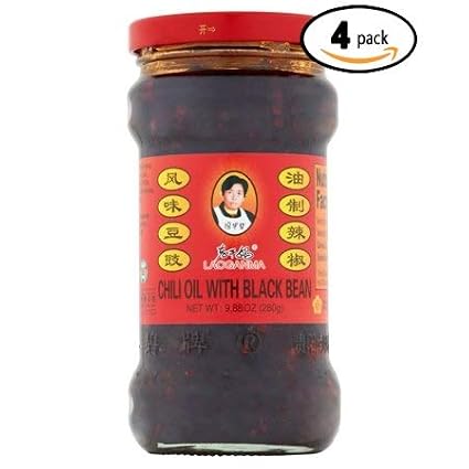 Lao Gan Ma Chili Oil With Black Bean, 9.88 oz (Pack Of 4)