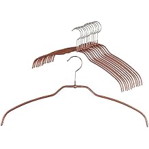 Mawa by Reston Lloyd Silhouette Ultra-Thin Series, Non-Slip Space Saving Shirt Hanger, Style 42/FT, Copper, Set of 20