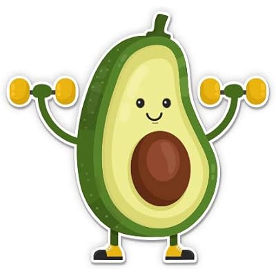 GT Graphics Express Avocado Exercising Cute - Vinyl Sticker Waterproof Decal