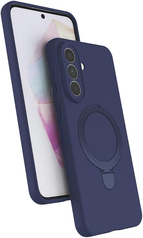 Coverzone Samsung Galaxy A57 ile uyumlu Kılıf MagSafe ile uyumlu Z-Samara Kapak Wireless Şarj Özellikli Stand Olabilen Galaxy A57 kilif Lacivert
