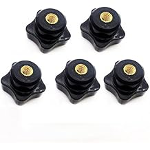 YXQ M6 x 32 Female Thread 5-Star Shape Head Clamping Nuts Knob Black Plastic 5pcs