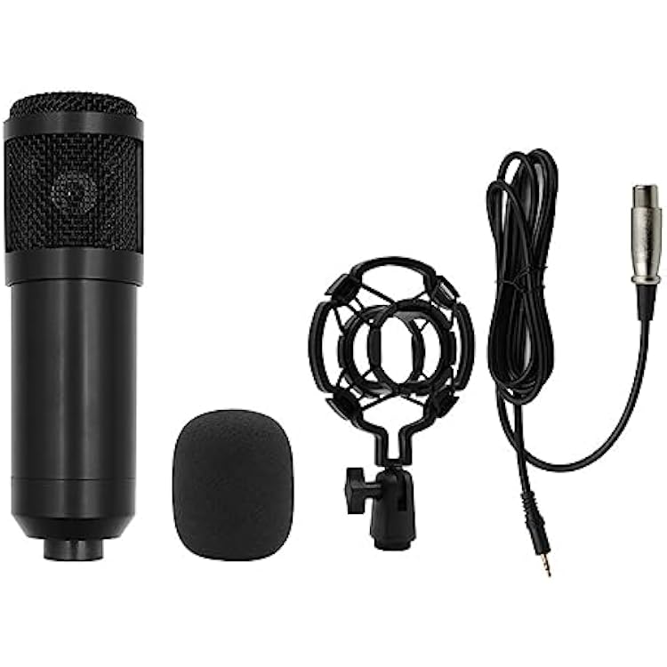 Sound Card Kit BM800 Mixer Sound Card Studio Audio Mixer Singing Noise Reduction Microphone Voice Live Broadcast Phone Computer Record Studio Setup for Rec