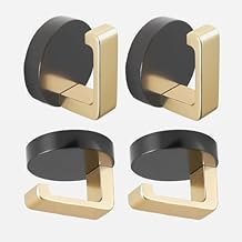 FFK Towel Hooks, 4 Pack Towel Robe Hook Wall Coat Hook Heavy Duty Clothes Hanger Cabinet Closet Door Hook for Bathroom, Kitchen, Bedroom, Wall Mounted, Stainless Steel, Black and Gold