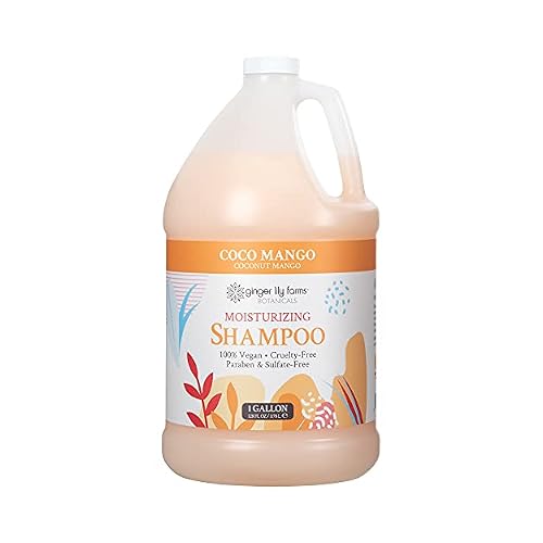 Ginger Lily Farms Botanicals Moisturizing Shampoo for All Hair Types, Coco Mango, 100% Vegan & Cruelty-Free, Coconut Mango Scent, 1 Gallon 128 fl oz Refill