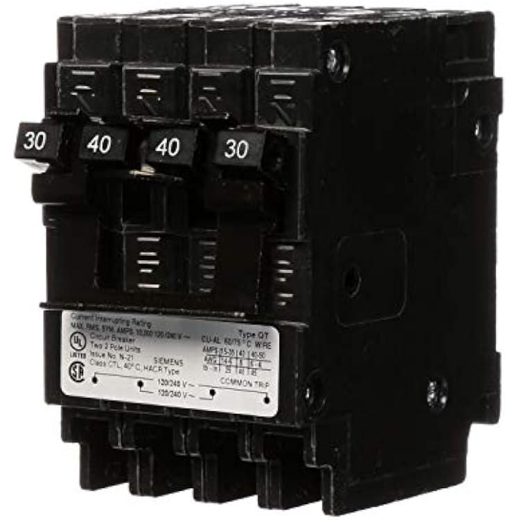 Siemens Q23040CT2 30-Amp Double Pole40-Amp Double Pole 10-Kaic Circuit Breaker