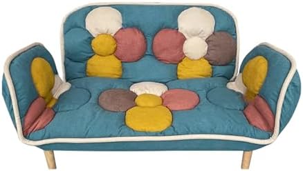 Lazy Sofa Folding Sofa Bed Floor Recliner Sofa Chair Sleeping Mat Multi-Gear Adjustable Floor Lounger for Bedroom Living Room Balcony Game Blue