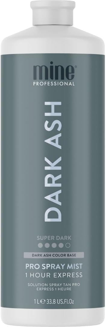 MineTan Professional Spray Tan Solution | Dark Ash - Rapid Express Fake Tanning Liquid, Fast Drying, a Cool, Super Dark Finish, Best Sunless Tanner, No Orange Tones, Salon Fomula, 33.8 Fl Oz