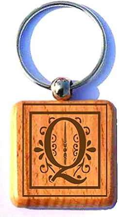 Tesco Monogrammed Wood Key Chain (Letter Q)