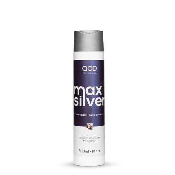 QoD PRO Max Silver Hair Conditioner, For Blonde, Streaked & Gray Hair with Violet Pigments, Wheat Protein & Murumuru Butter, Prolongs Smooth Straightened Effect & Realigns Hair Fiber, 10 oz (300 ml)
