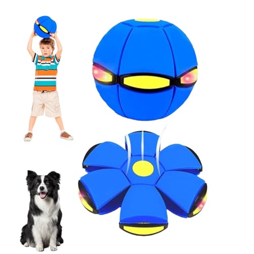 Magic Bouncing Ball, The Magic Ball, Magic Bouncy Balls, Pop up Balls, Dual Form Freely Switchable Toy with 6 Light, Parent-Child Interaction Suitable for Indoor & Outdoor Use Blue