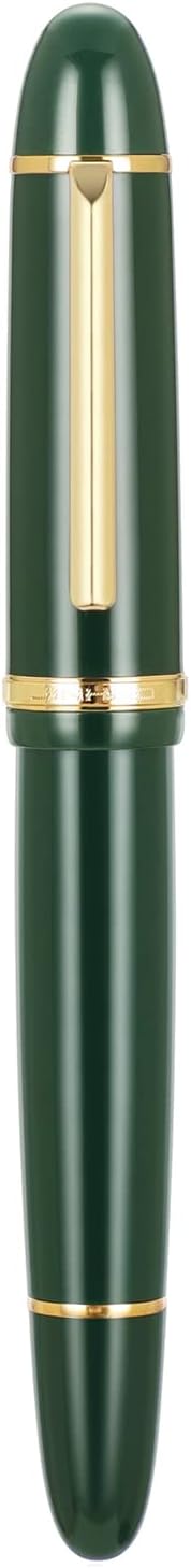 Jinhao X159 Fountain Pen #8 Extra Fine Nib, Dark Green with Golden Clip Acrylic Big Size Writing Pen