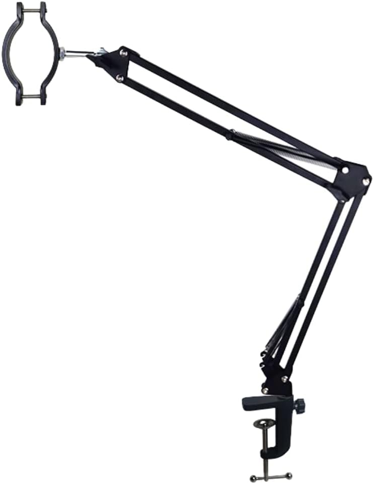 Microscope Articulated Arm Stand Spot Light Set, Gooseneck Light C Mount Lens Holder 26mm-52mm Adjustable Clamp, HDMI USB Camera Lens Electronic Soldering Repairing Stand Microscope Stand