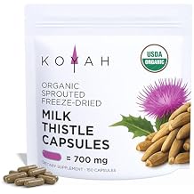 KOYAH - Organic Milk Thistle Capsules Sprouted & Freeze-Dried 700 mg per Capsule - Liver Support* - 150 Capsules (50 Servings)