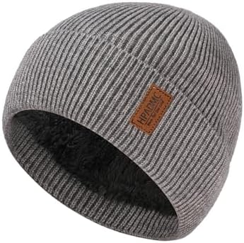 Winter Beanie for Men Women: Polar Fleece Lined Beanie Soft Warm Knitted Hat Ski Stocking Cuffed Cap for Cold Weahter