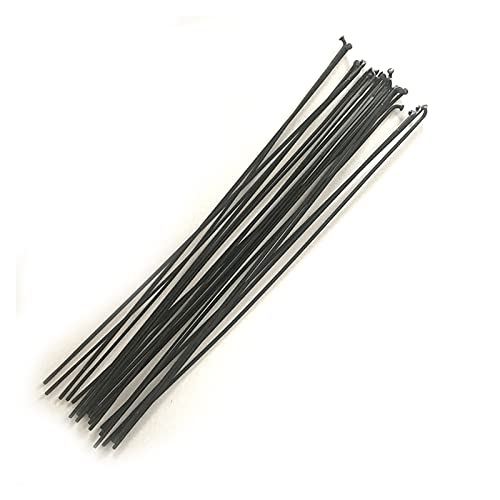 12 Pcs J-Bend Spokes Pillar 1432 Flat Spoke Stainless Steel Black Rays 220mm-301mm Bicycle Spokes with Nipples