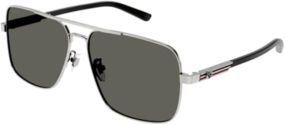 Gucci GG1289S 001 Gunmetal/Grey Square 62mm Men's Sunglasses