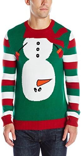 UglyChristmasSweater Men's Assorted Crew Neck Sweaters with Fun Xmas Icons, Sculls, and Sayings