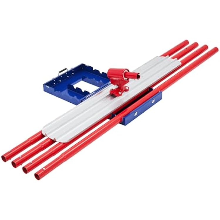 Bull Float Magnesium Concrete Float, 48 x 8 Round End Concrete Float Tool Cement Tool,Concrete Kit Bull Float with 4 Float Handle Bracket Concrete Tools FinishingRED
