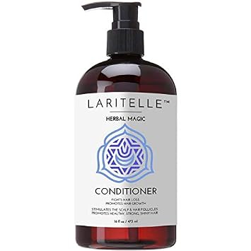 Laritelle Organic Unscented Conditioner Herbal Magic 16 oz | Fragrance-Free, Hypoallergenic | Aloe Vera, Keratin & Oat Protein | Sulfate-Free, Vegan