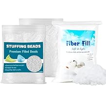 50g Polyester Fill, 600g/21.2oz Premium Stuffing Beads,Stuffing for Stuffed Animals, Recycled Polyester Fiber for Pillow Filling, Christmas Dolls DIY, and Home Decors Projects
