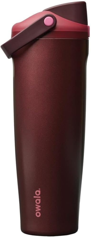 Owala FreeSip Sway Stainless Steel Water Bottle, 1185ml, Black Cherry